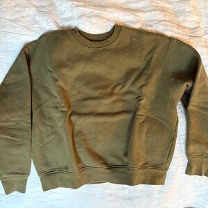 Girlfriend Collective Olive Green Crew Neck Sweatshirt